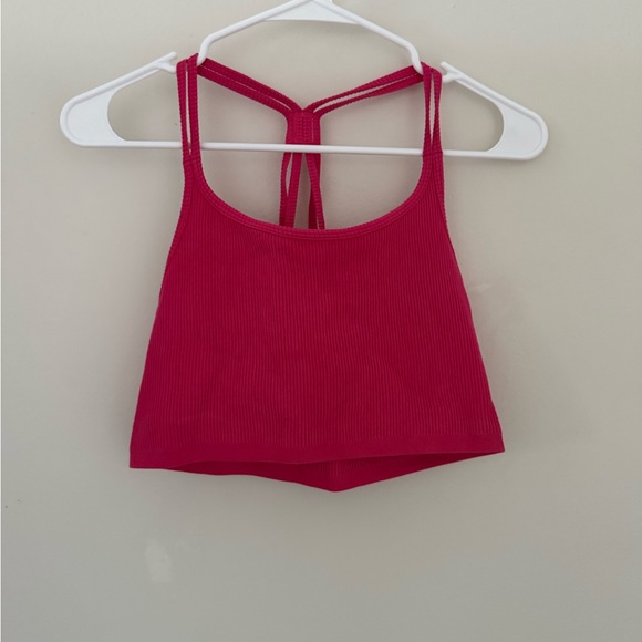 Hot pink Ribbed Crop Top - Picture 1 of 1